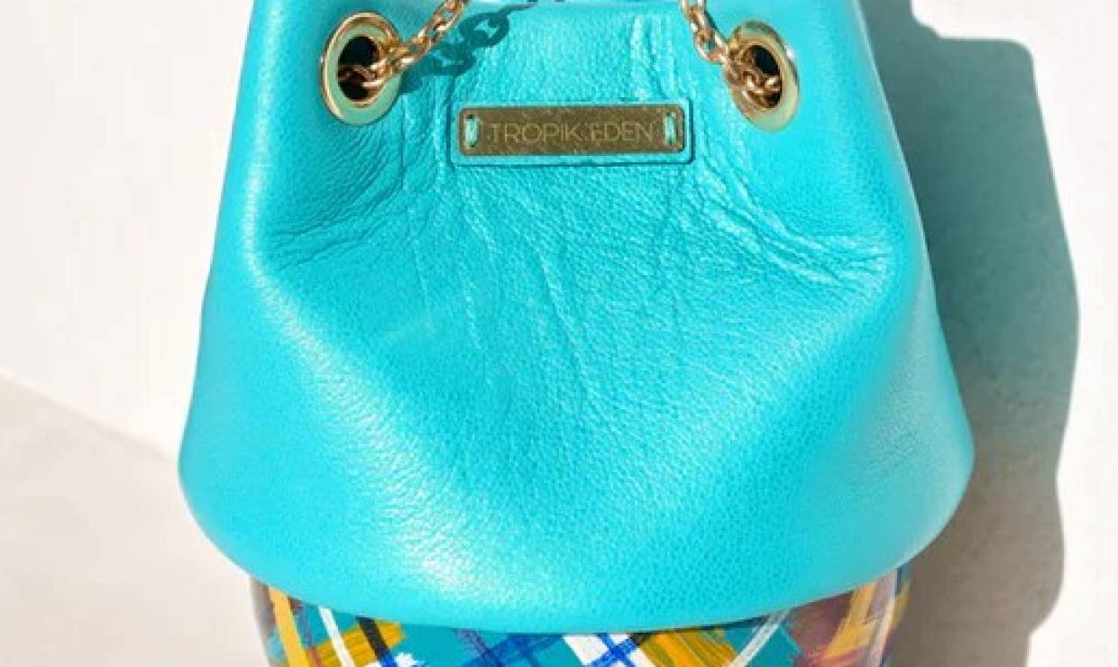 Sac cuir Turquoise