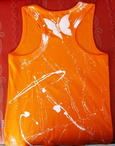 debardeur dos orange papillon